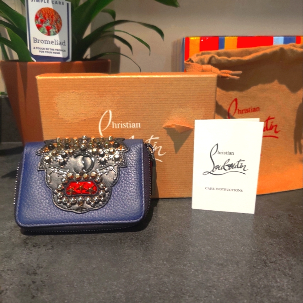 Christian Louboutin Blue Royal Crest Panettone Coin Purse